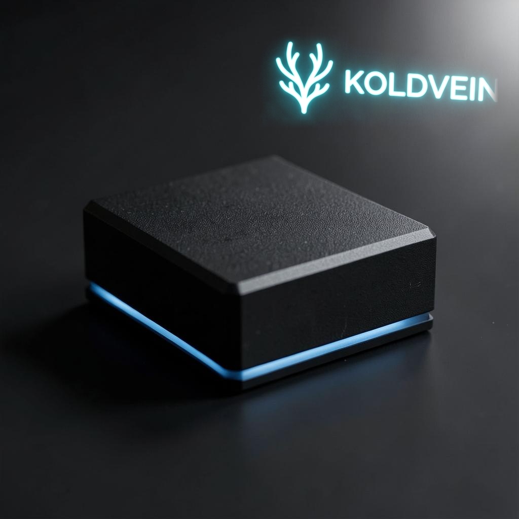 NODE machined aluminium USB dock with a cold blue light seam