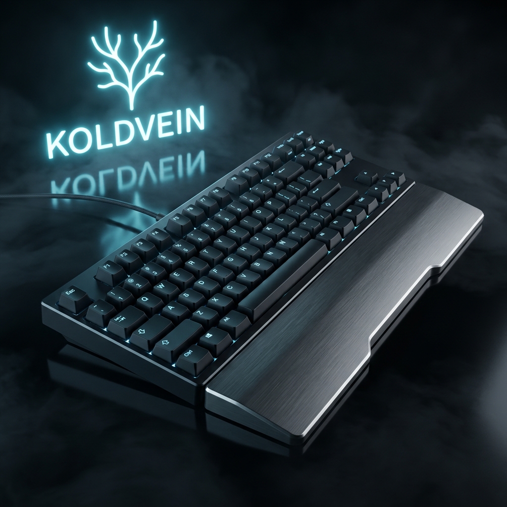VEIN 80 tenkeyless keyboard in brushed gunmetal with cold underglow